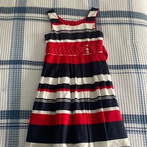 kids red white and blue bonnie jean dress. never worn. very good quality